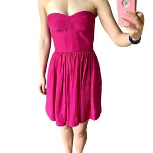 Rebecca Taylor Pink Strapless Silk Corset Sweetheart Neck Cocktail Dress Y2K